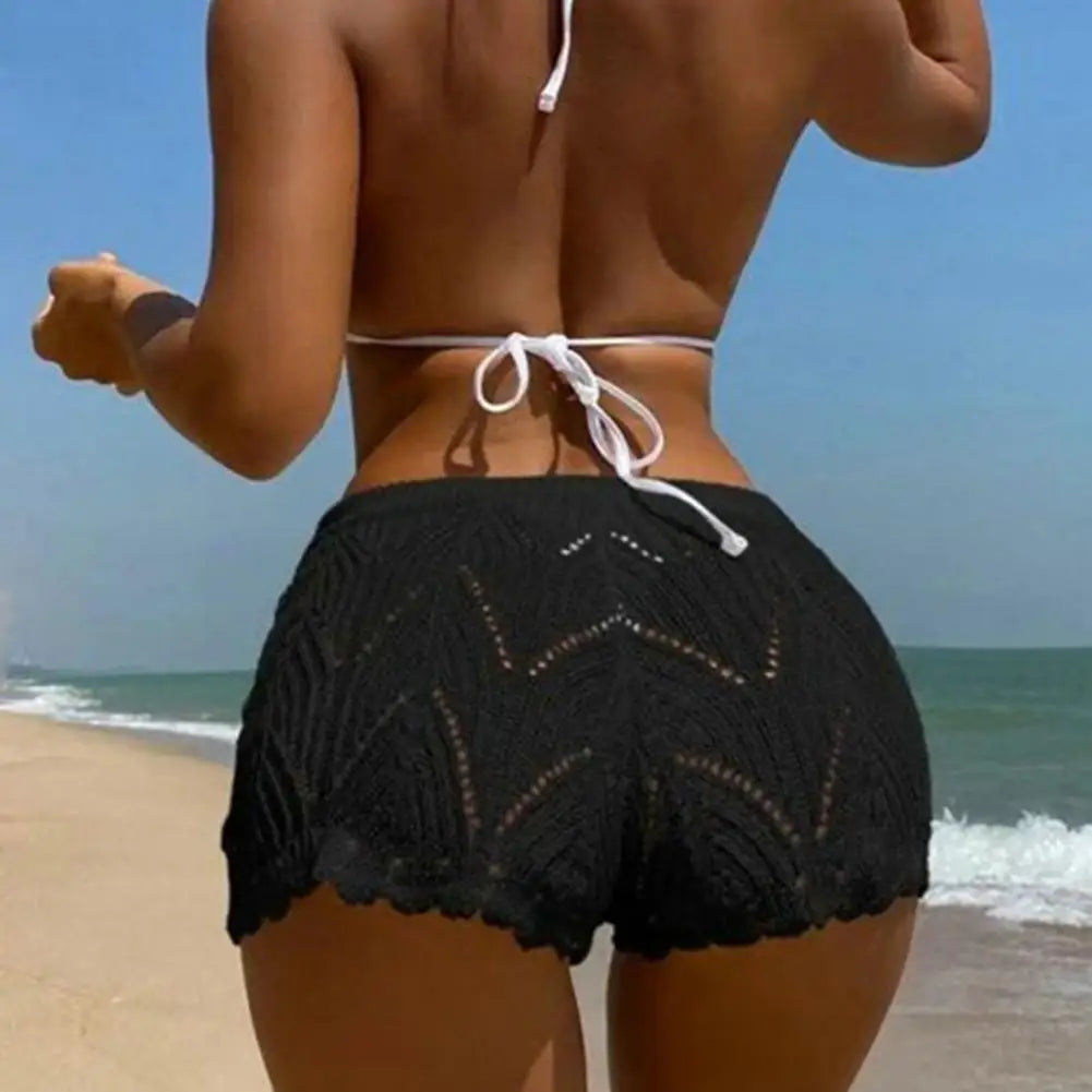 "Introducing our Elegant Lace Beach Shorts for Women"