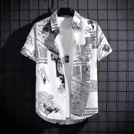 "Stay cool and stylish this summer with our Men's Short Sleeve Flower Print Shirt"