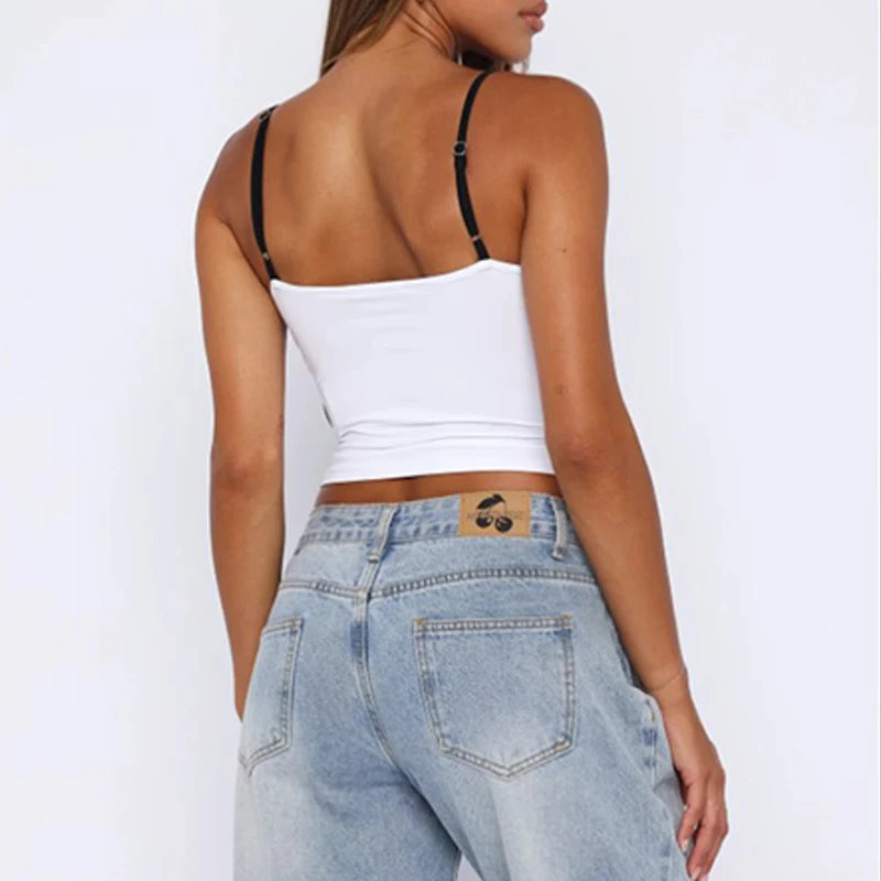 "Refresh your summer wardrobe with this trendy Y2K-inspired camisole crop top"