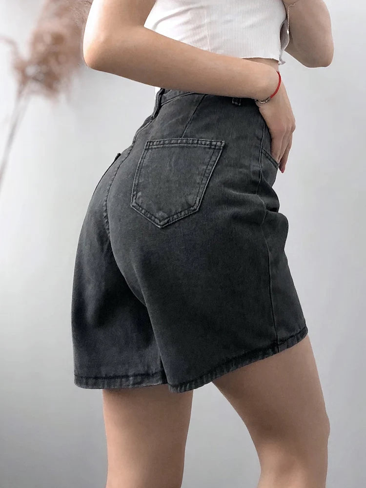 "Introducing our New Summer High Waist Wide Leg Jeans Shorts for Women"