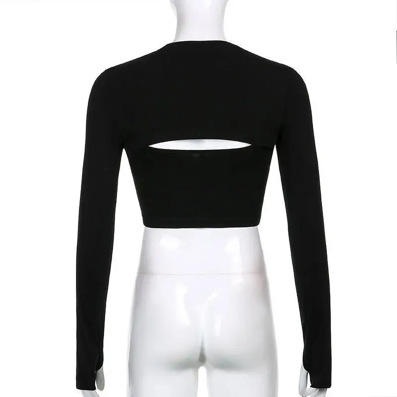 "Upgrade your wardrobe with our Women's O-Neck Slim Fit Long Sleeve Crop Top"