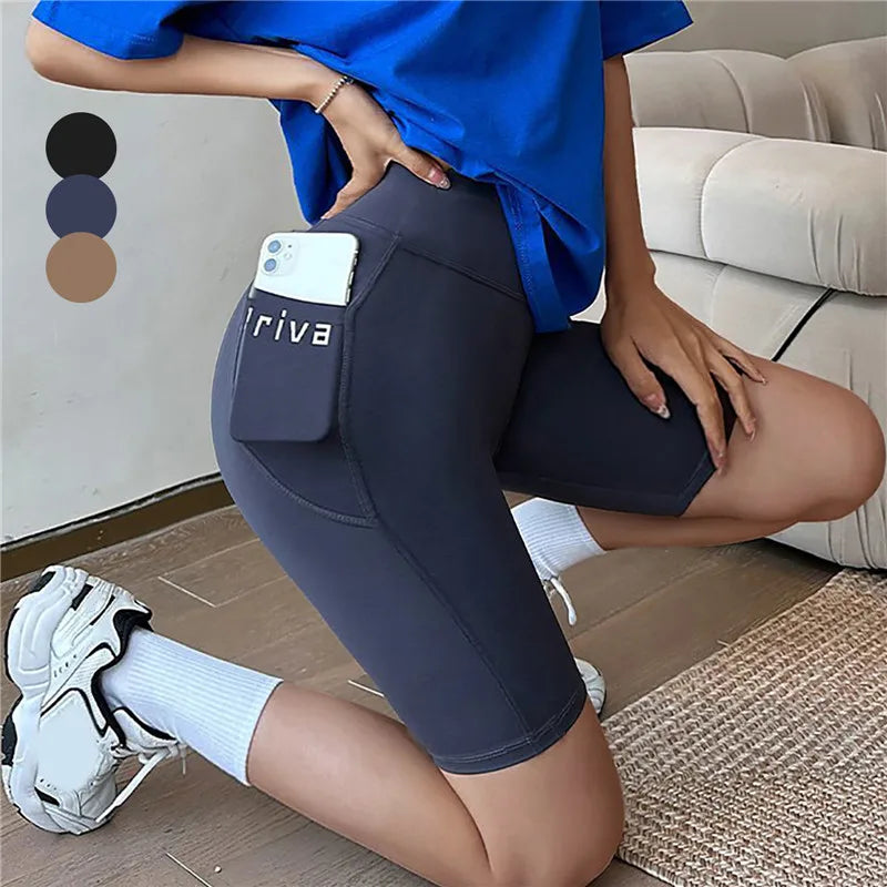 "Women's High Waist Yoga Sports Shorts"