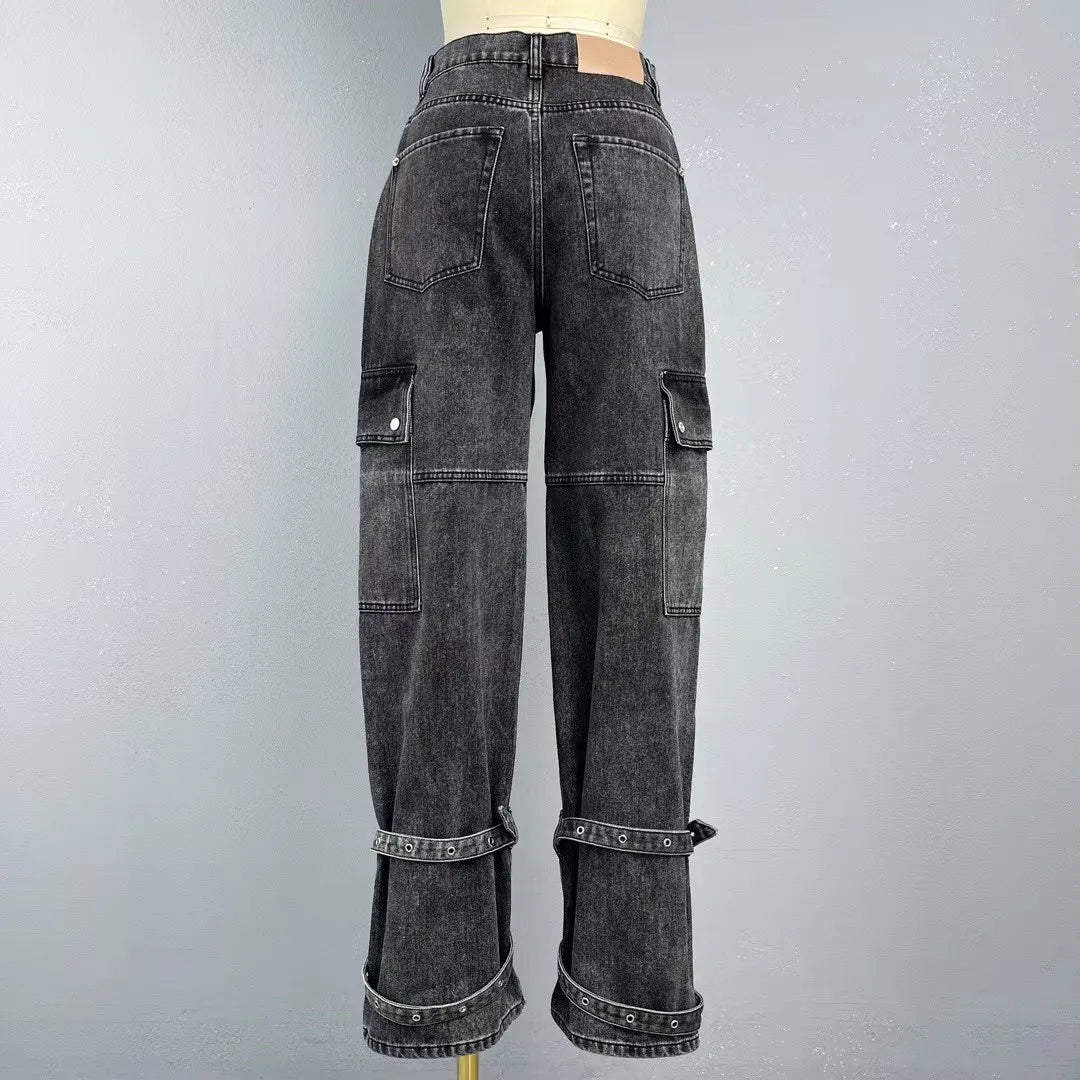 "Introducing our Spring 2024 Women's Strappy Straight Jeans"